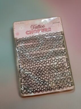 Classic Black Tattoo Choker Set for Women